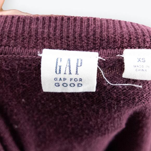 GAP Purple Magenta Cream Cotton Colorblock Sweater XS - Picture 3 of 7